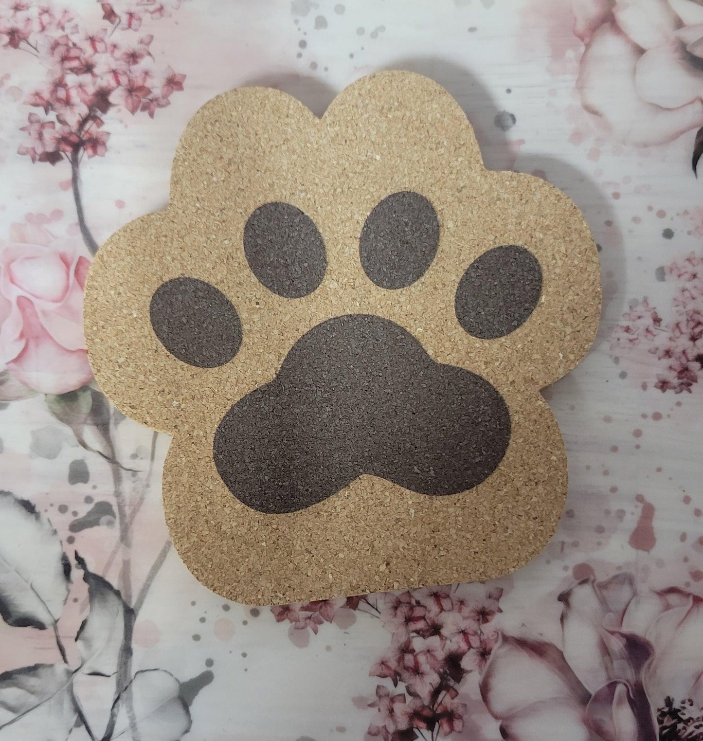 Paw print Cork Coaster - Simply Graced Mama