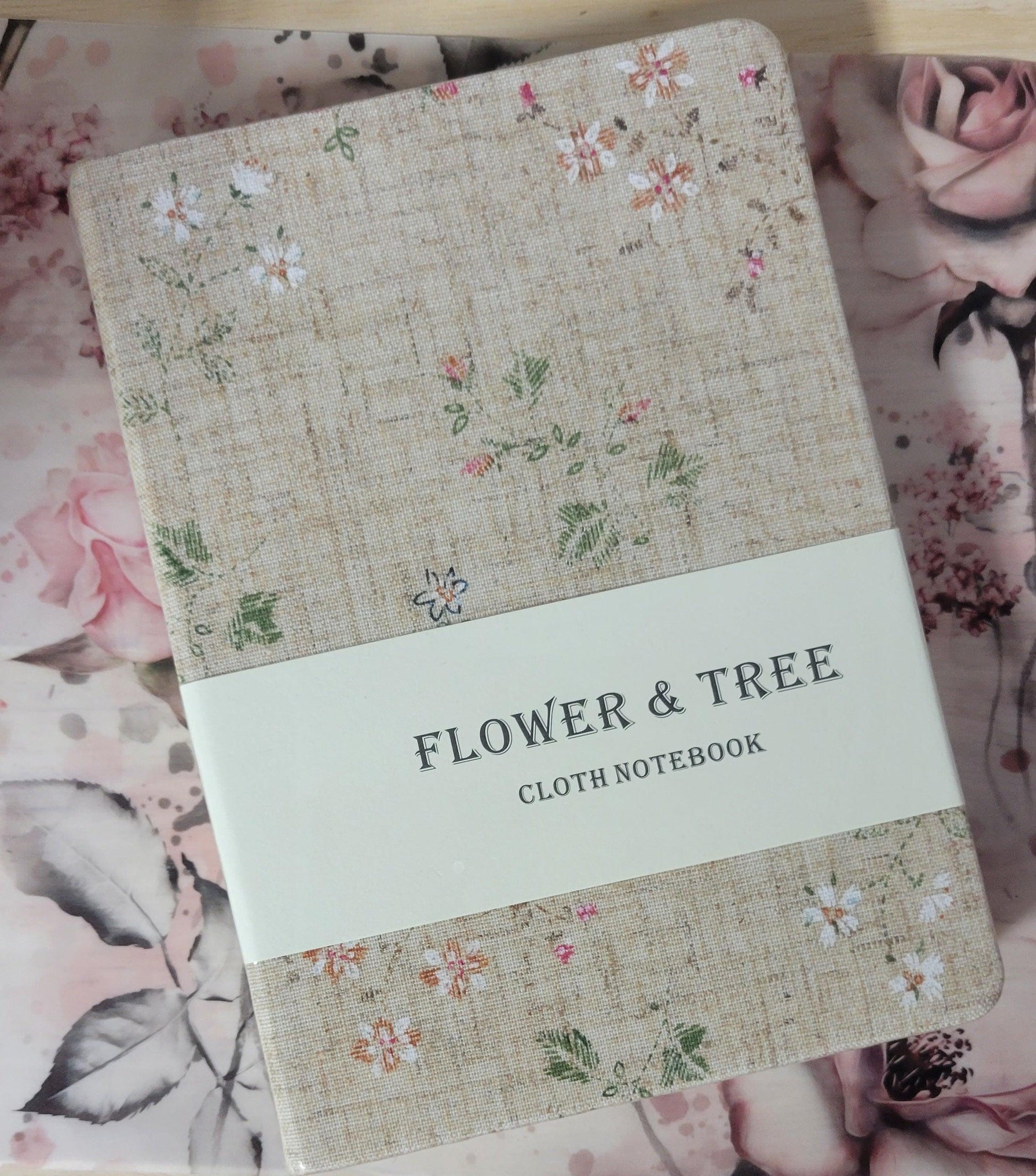 Flower & Tree Cloth Print Notebook - Floral Apricot - Simply Graced Mama