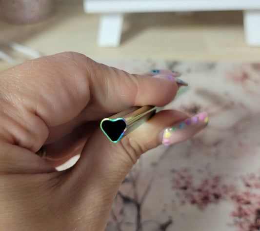 Heart Shaped Stainless Steel Straw - Holographic - Simply Graced Mama