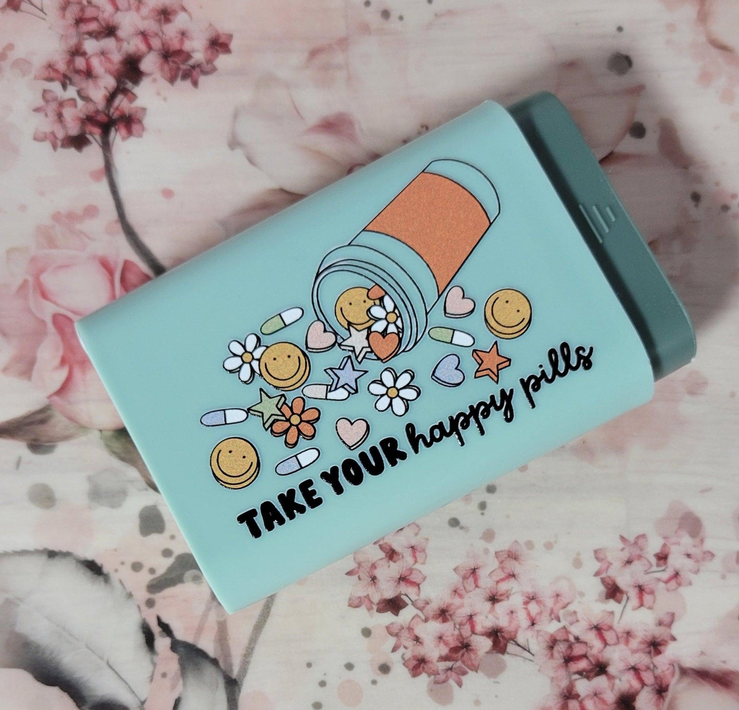 Take Your Happy Pills Container in Teal - Simply Graced Mama