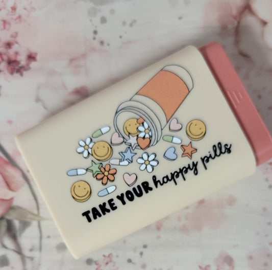 Take Your Happy Pills Container - Sand - Simply Graced Mama