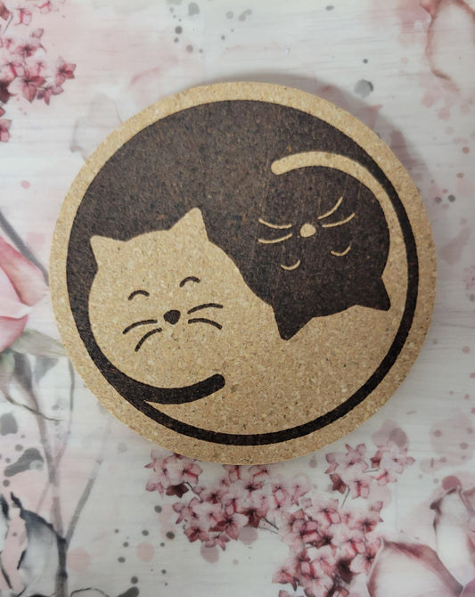 Cat cork coaster - design #2 - Simply Graced Mama