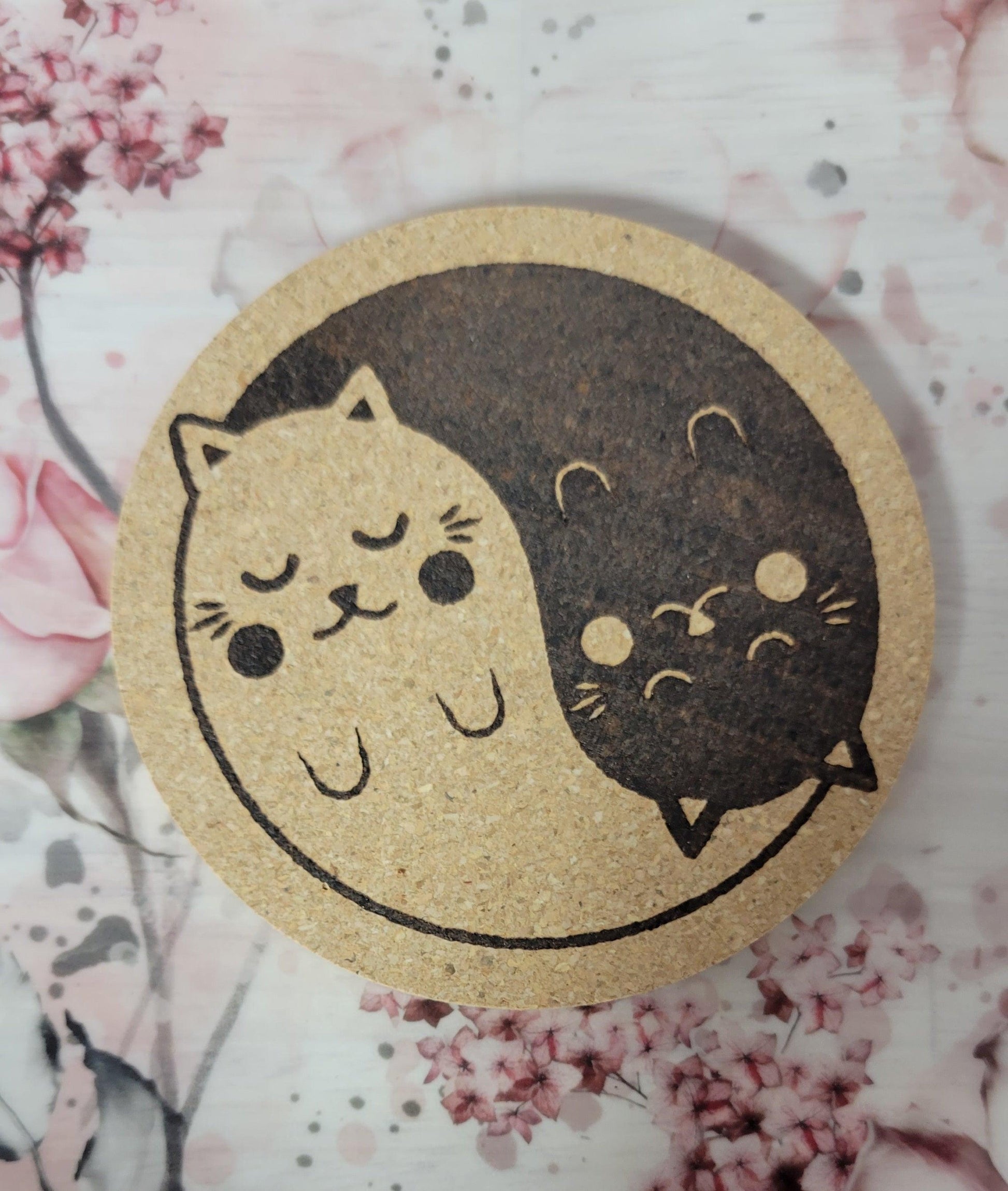 Cat cork coaster - design #4 - Simply Graced Mama