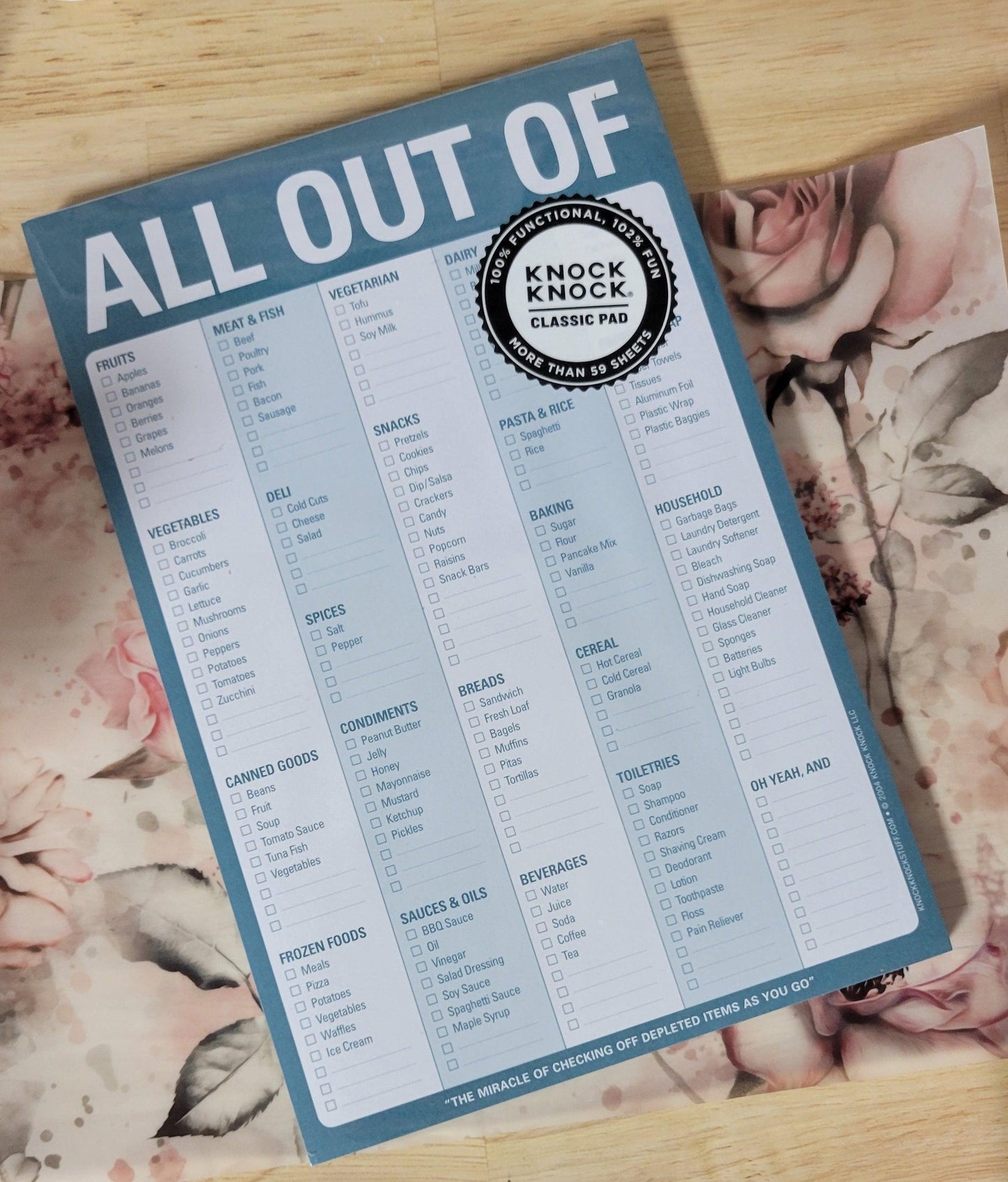 All Out Of Pad with Magnet - 60 sheets - Blue - Simply Graced Mama