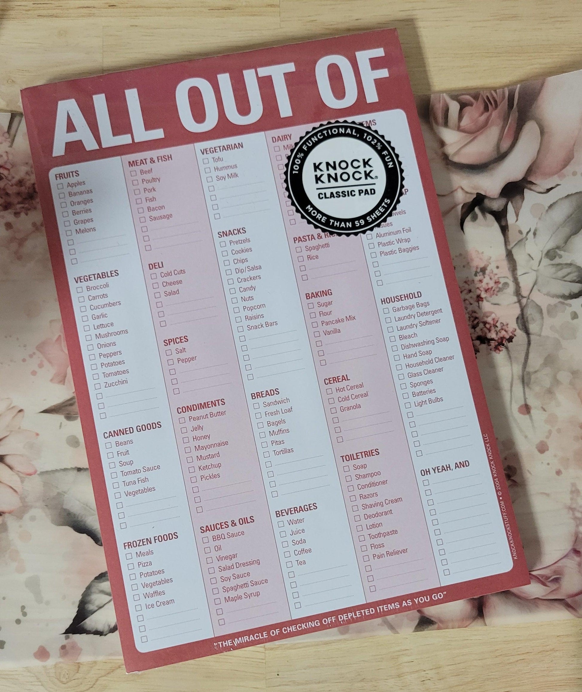 All Out of Pad with Magnet - 60 sheets - Red - Simply Graced Mama