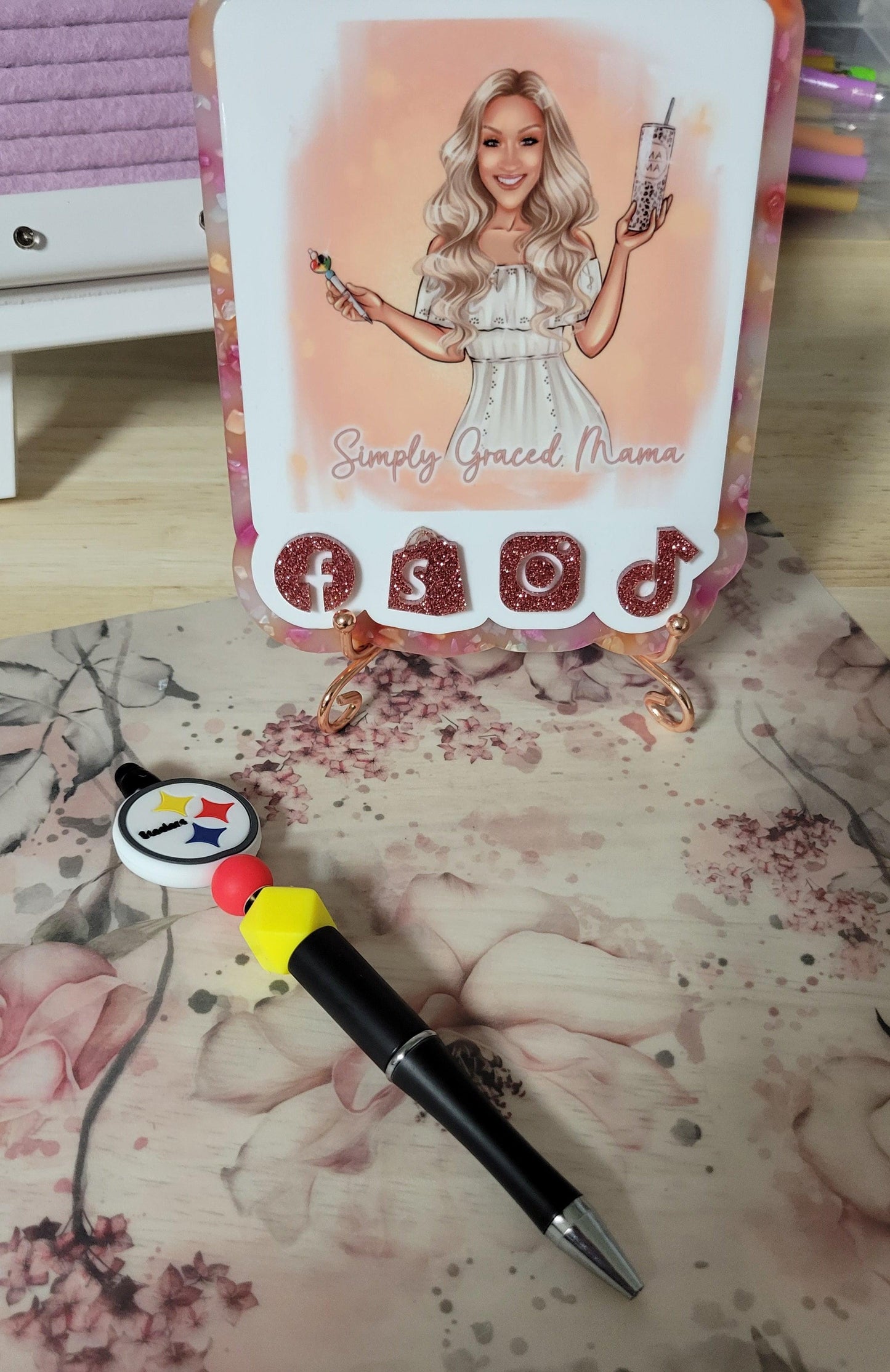 Steelers Beaded Pen - Simply Graced Mama