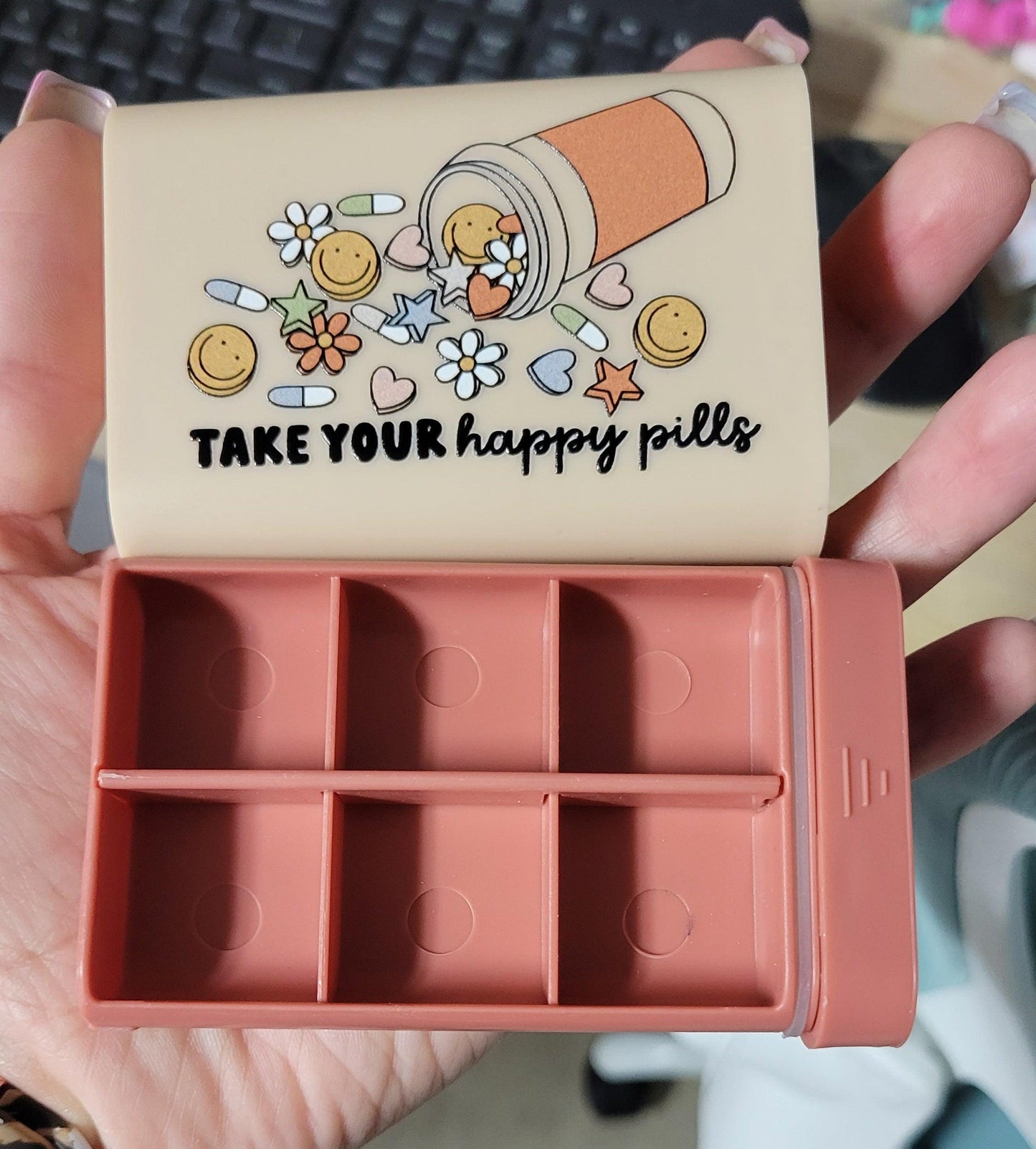 Take Your Happy Pills Container - Sand - Simply Graced Mama