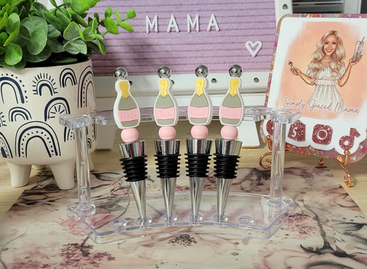 Champagne Beaded Wine Stopper - Simply Graced Mama