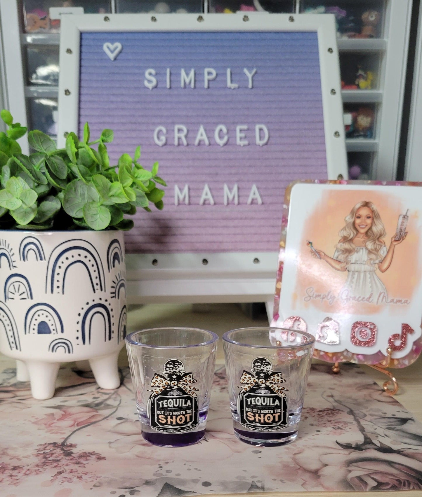 Tequila May Not Be the Answer But It's Worth The Shot 1.5oz Shot Glass - Purple - Simply Graced Mama