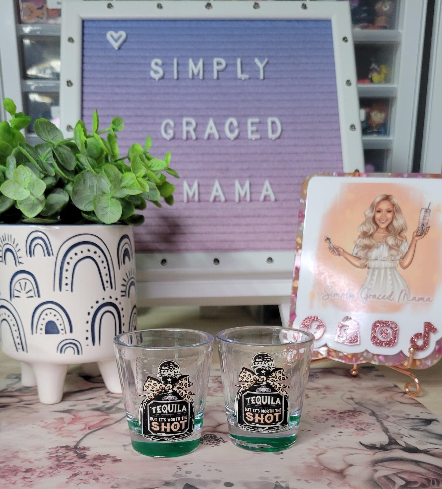 Tequila May Not Be the Answer, But It's Worth The Shot 1.5oz Shot Glass - Green - Simply Graced Mama