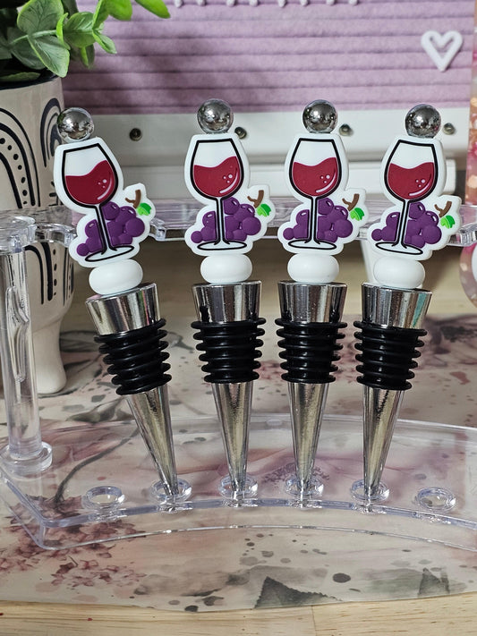 Red Wine & Grapes Wine Stoppers - Simply Graced Mama