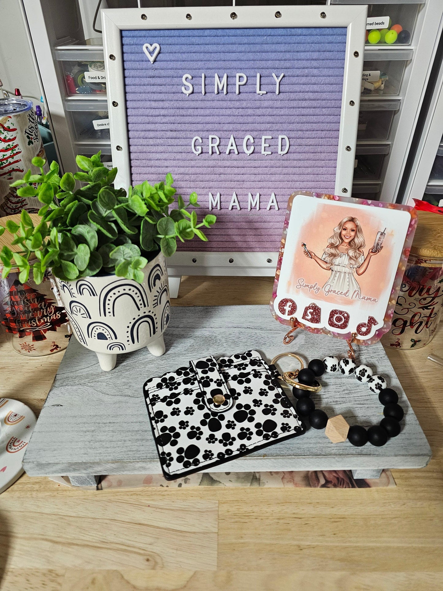 Paw Print Wristlet with Wallet Set - Simply Graced Mama