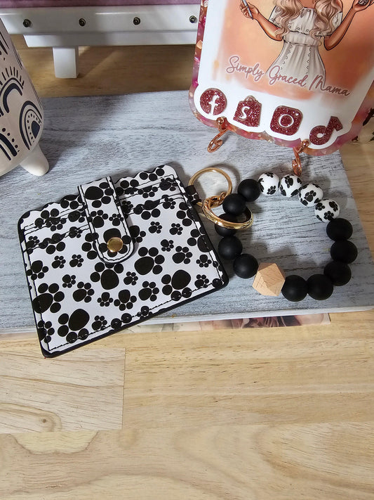 Paw Print Wristlet with Wallet Set - Simply Graced Mama
