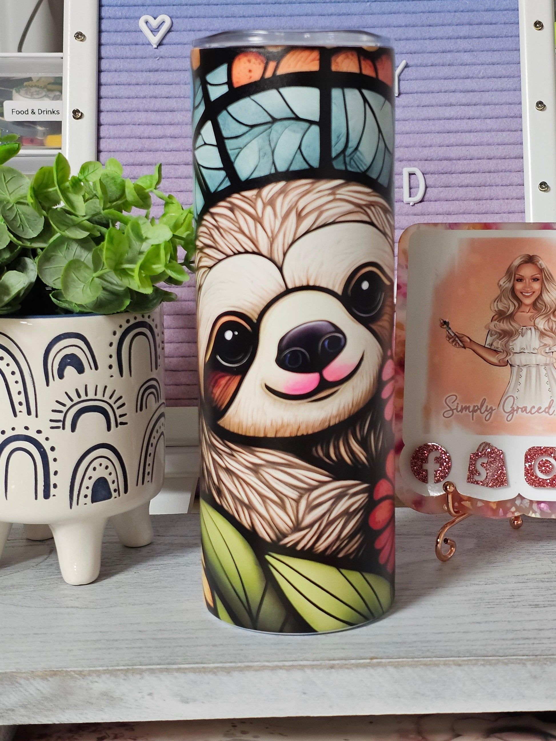 Sloth Stained Glass - Simply Graced Mama