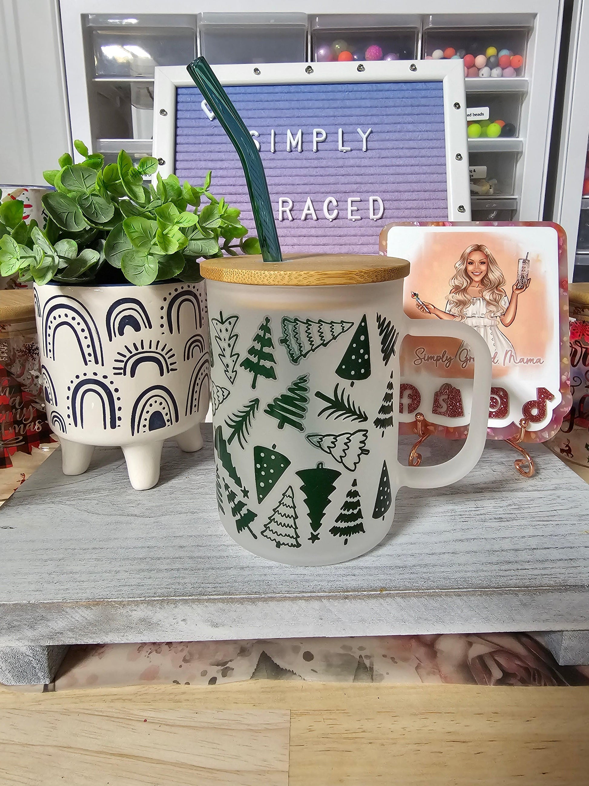 Christmas Trees Frosted Mug - Simply Graced Mama