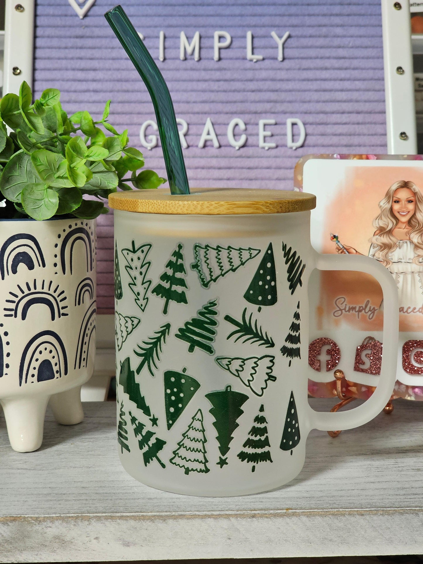 Christmas Trees Frosted Mug - Simply Graced Mama