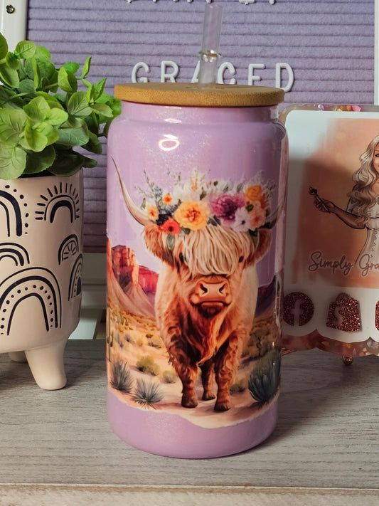 Boho Highland Cow - Purple Shimmer - Simply Graced Mama