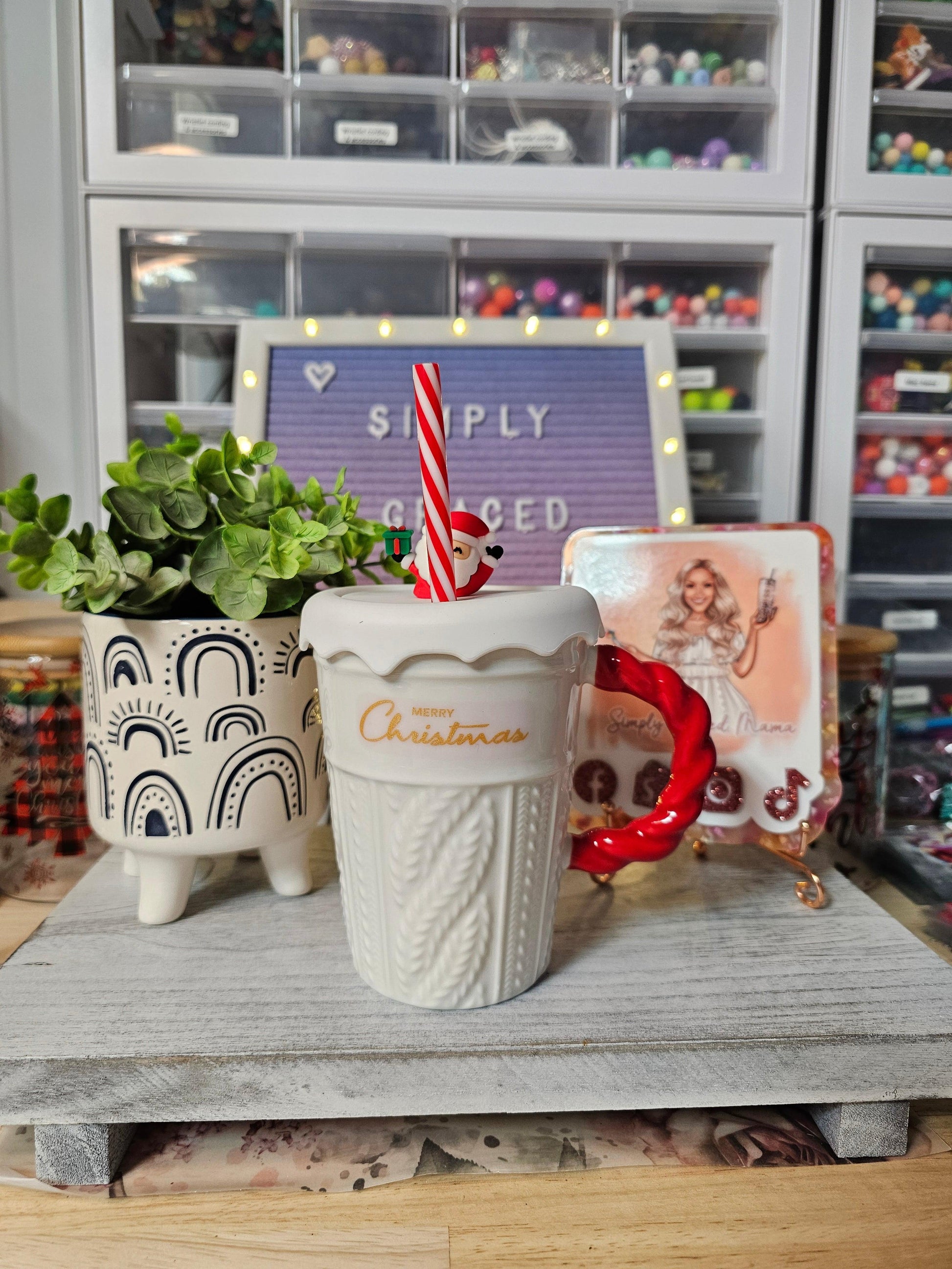 Merry Christmas Braided Mug - White - Simply Graced Mama