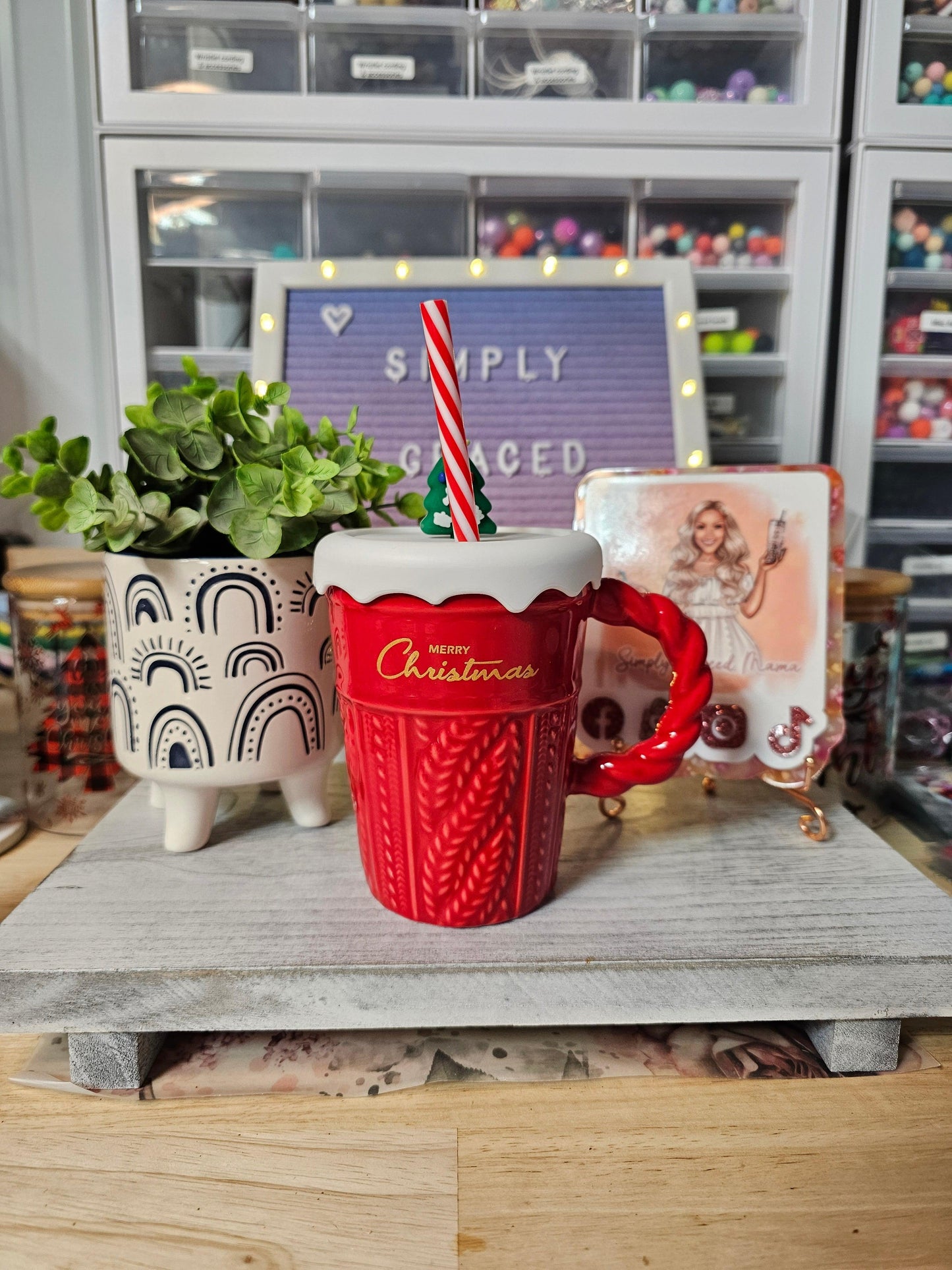 Merry Christmas Braided Mug - Red - Simply Graced Mama