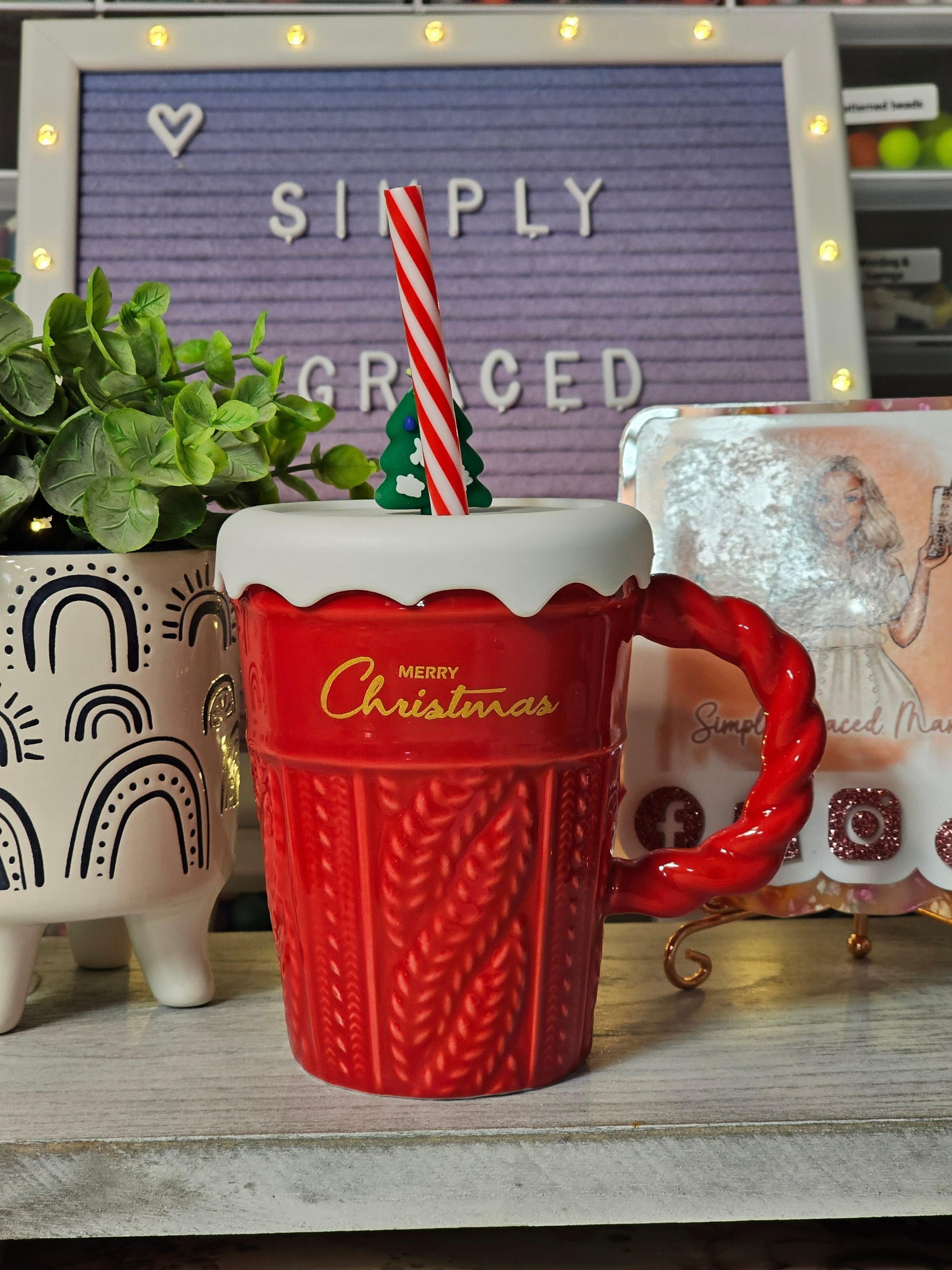Merry Christmas Braided Mug - Red - Simply Graced Mama