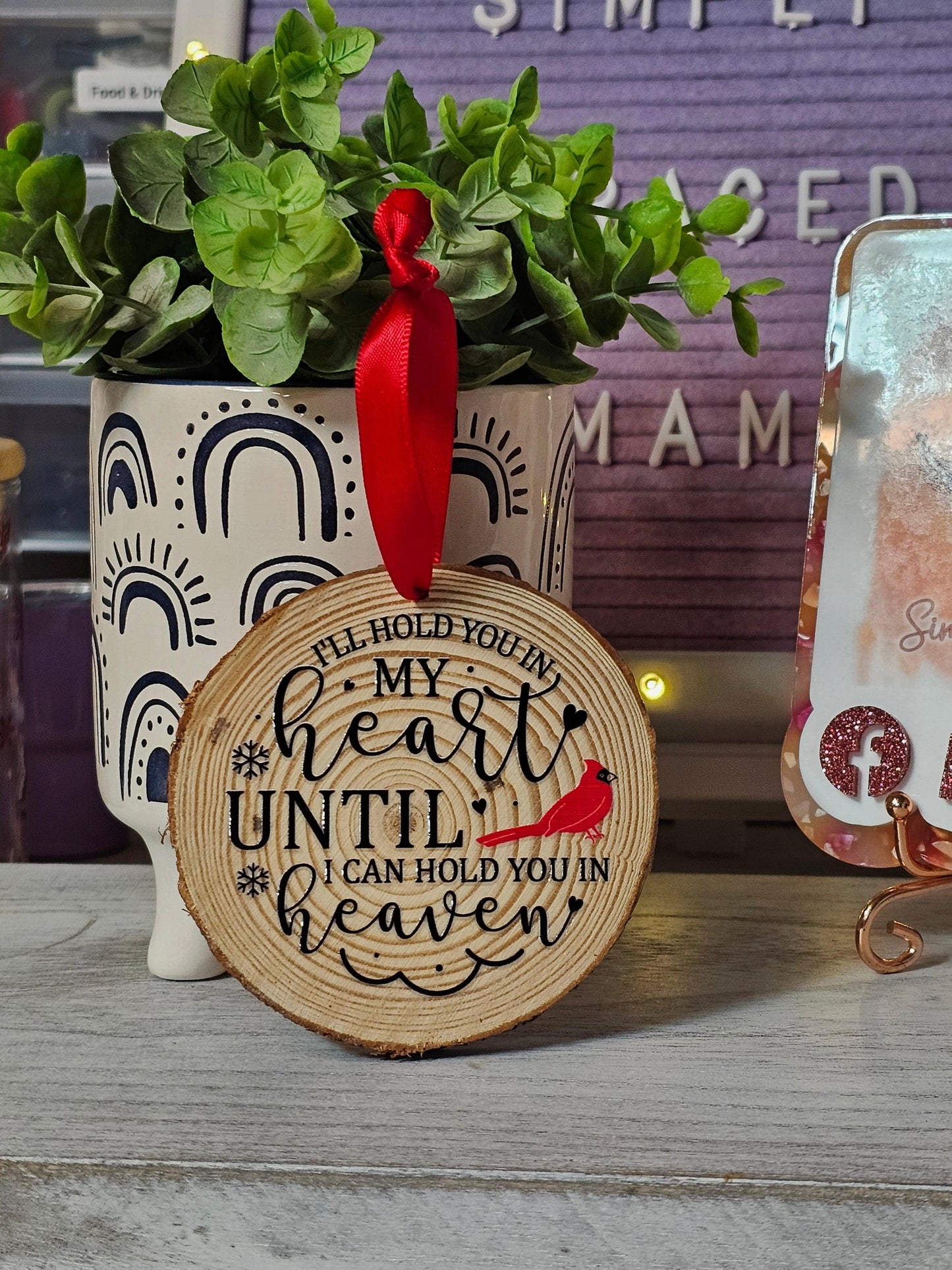 In Memory Wood Slice Farmhouse Ornament - Simply Graced Mama