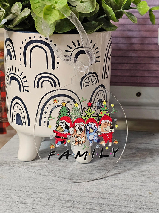 Bluey Family Acrylic Ornament - Simply Graced Mama