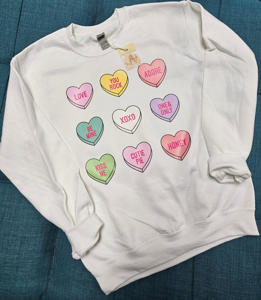 Conversation Hearts Crewneck - Simply Graced Mama