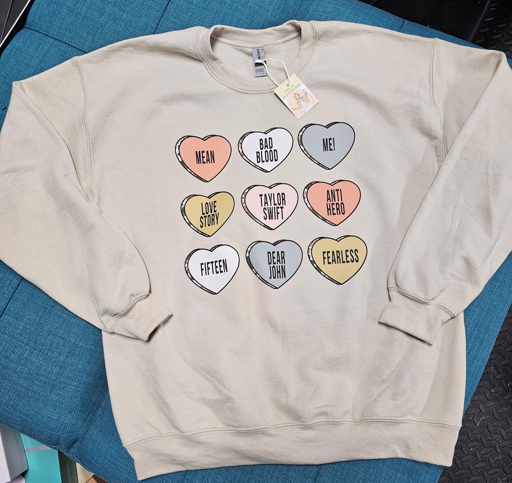 Taylor Swift Hearts Crewneck - Simply Graced Mama