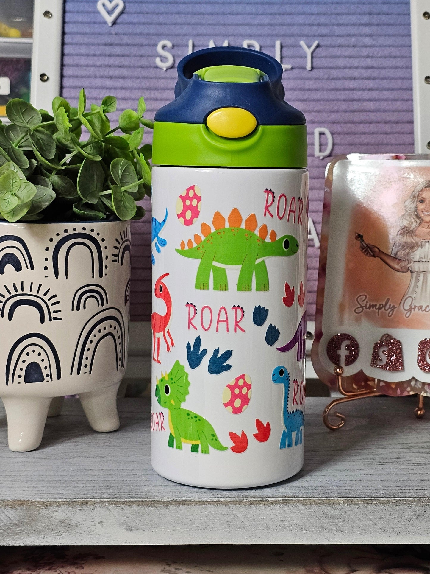 Dinosaur Lover Kids Water Bottle - Simply Graced Mama