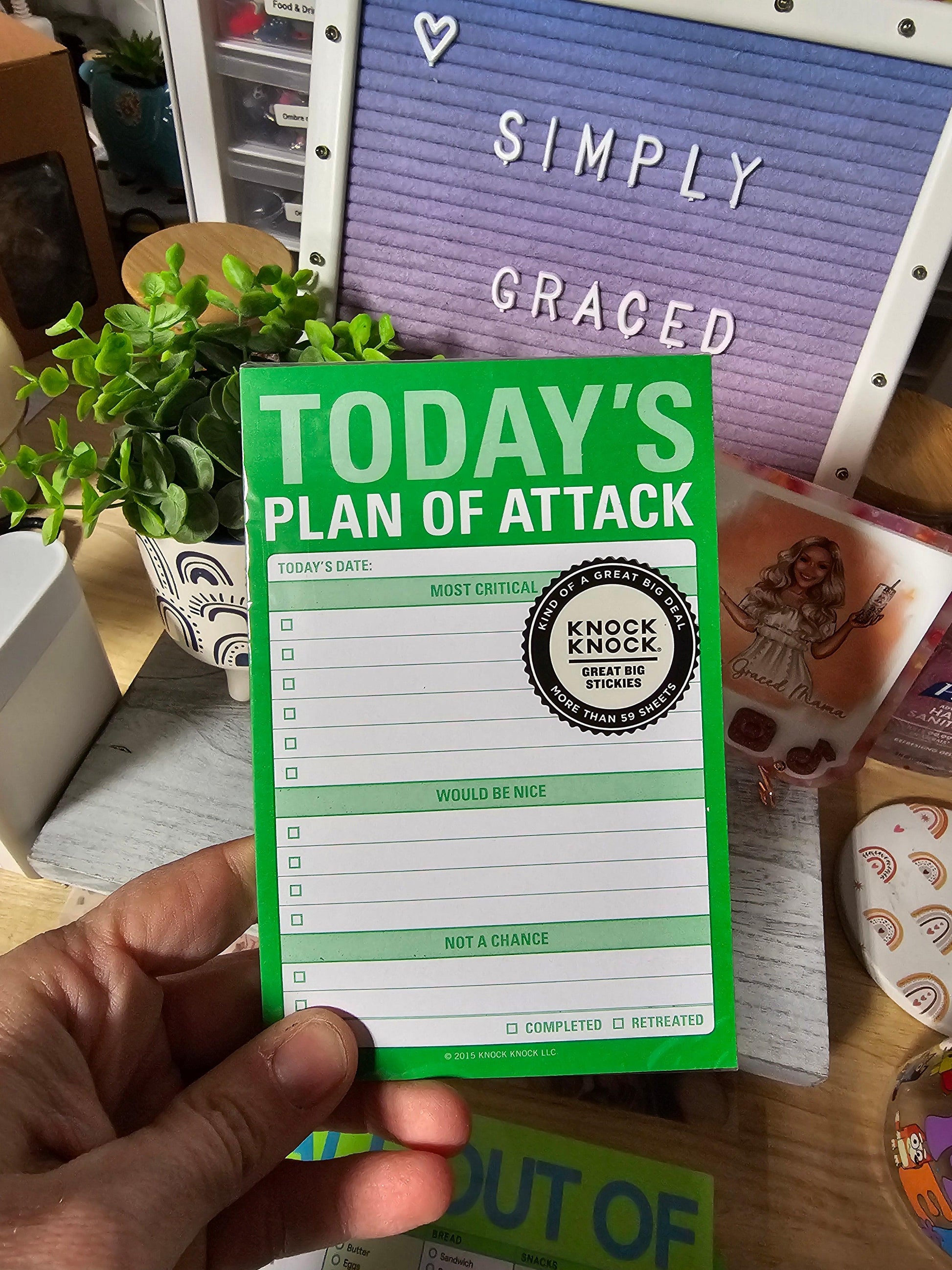 Today's Plan of Attack Great Big Sticky Notes - 60 sheets - Simply Graced Mama