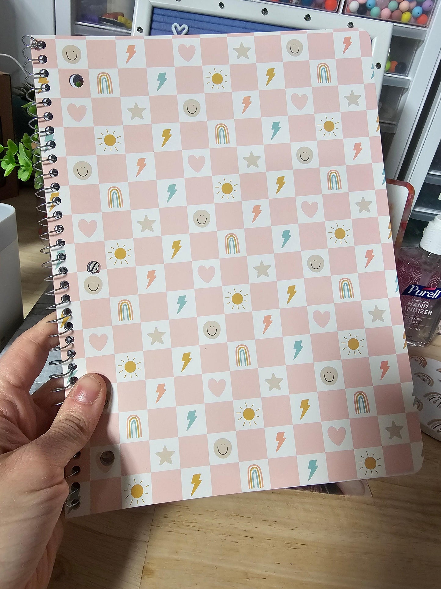 Checkerboard Icons Spiral Notebook - Simply Graced Mama