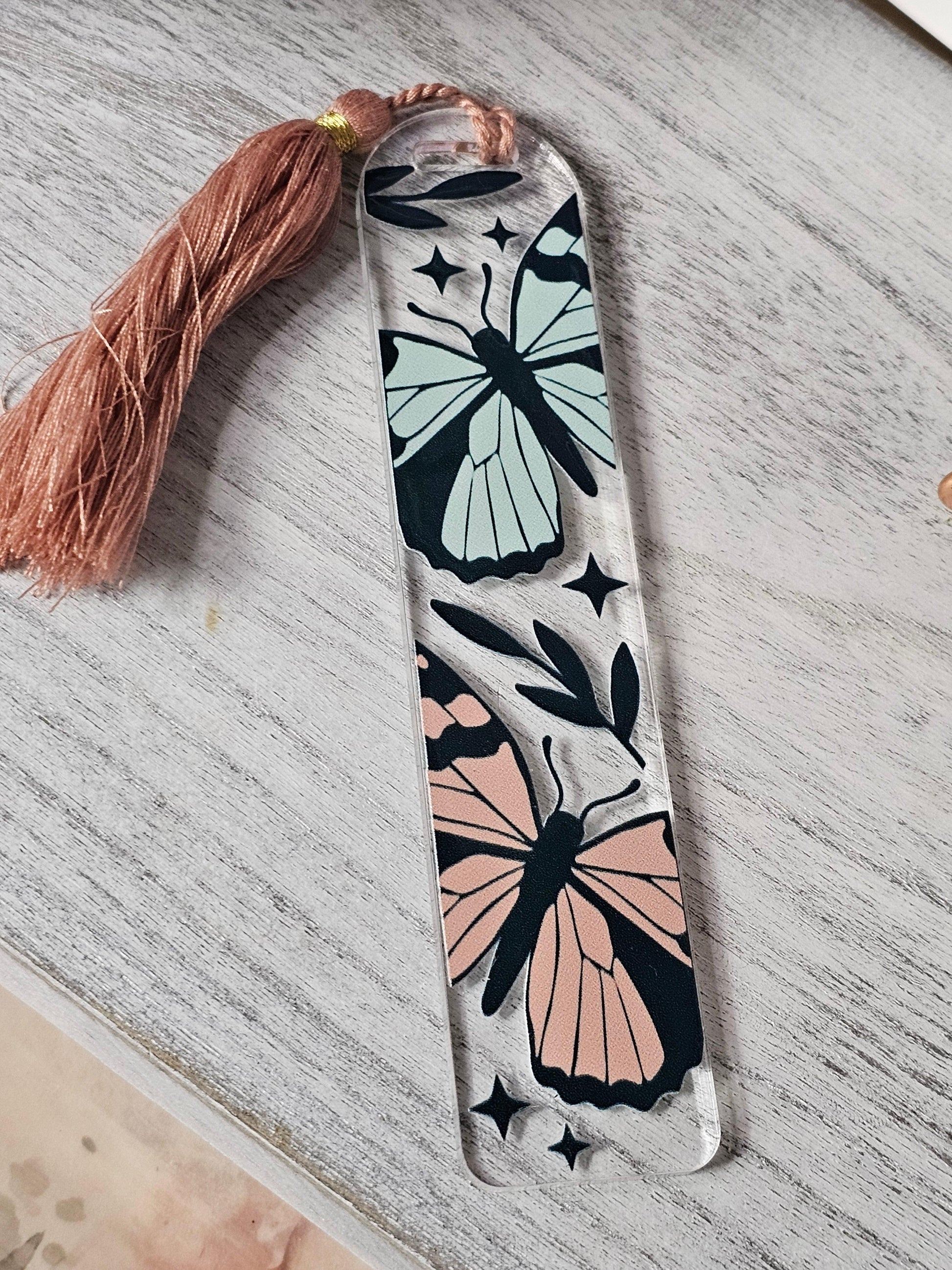 Boho Moths Acrylic Bookmark - Simply Graced Mama