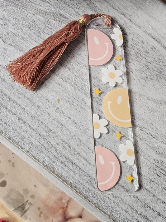 Daisies & Smileys Acrylic Bookmark - Simply Graced Mama