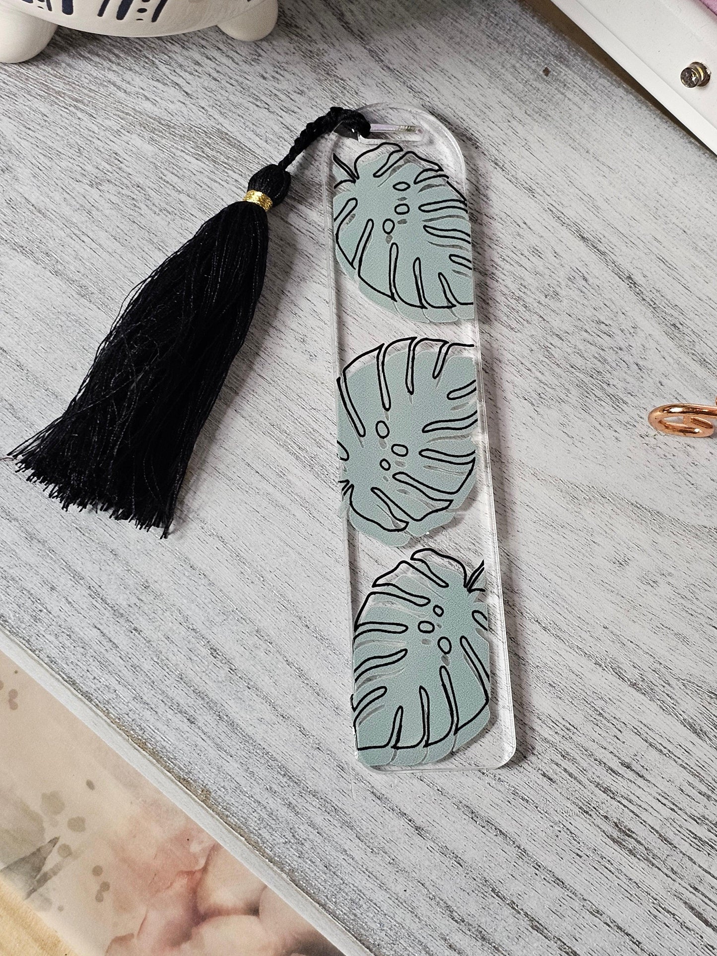 Monstera Acrylic Bookmark - Simply Graced Mama