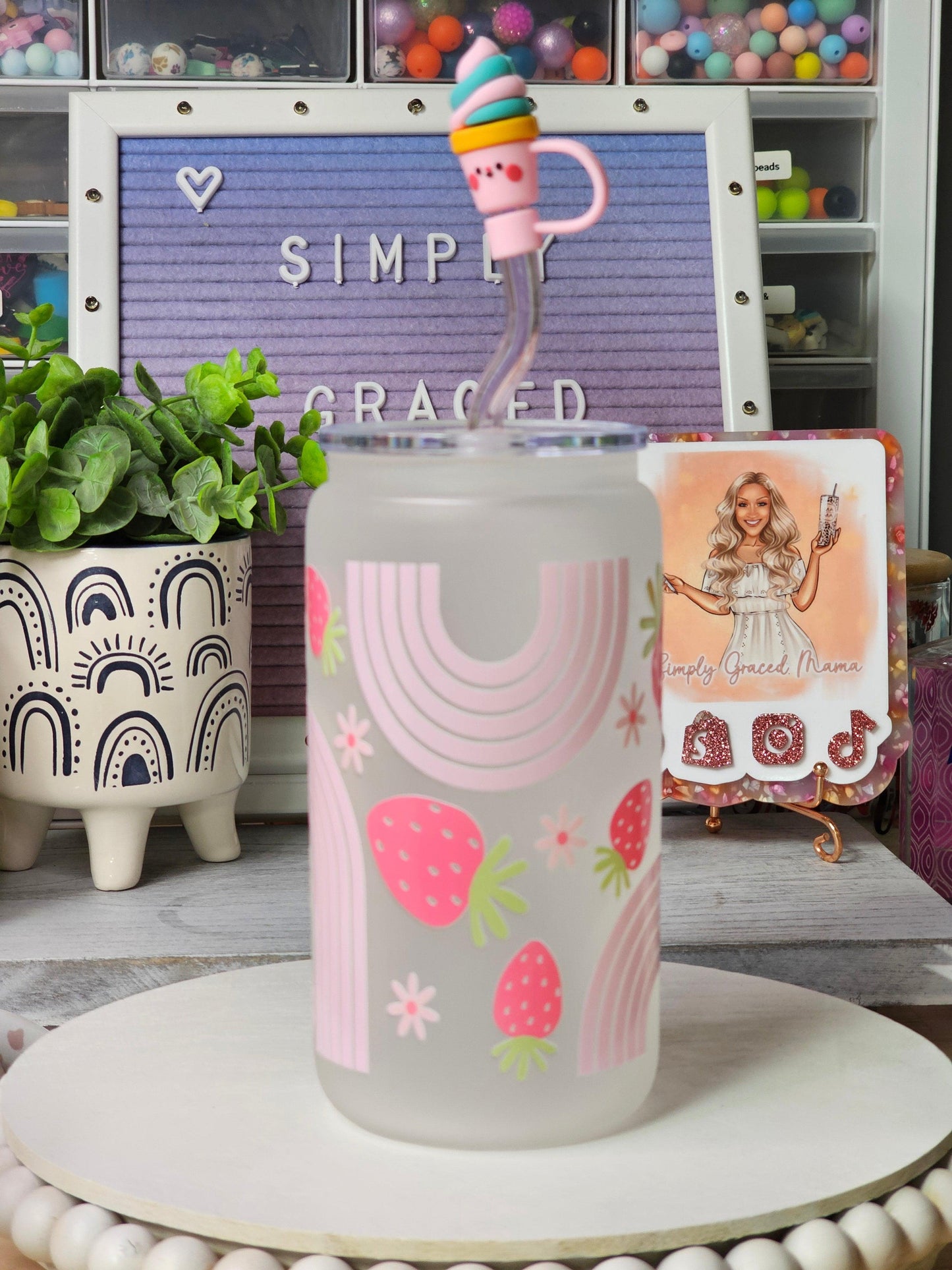 Rainbow Berry Frosted Libby Glass - Simply Graced Mama