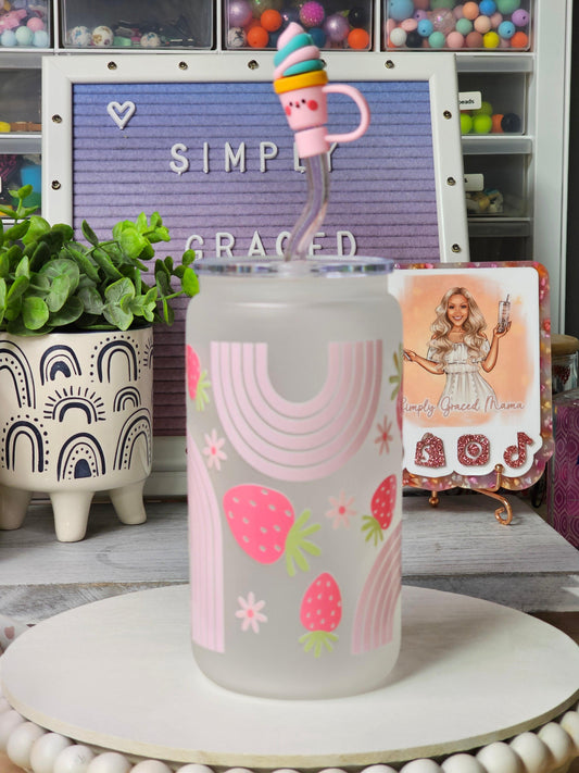 Rainbow Berry Frosted Libby Glass - Simply Graced Mama