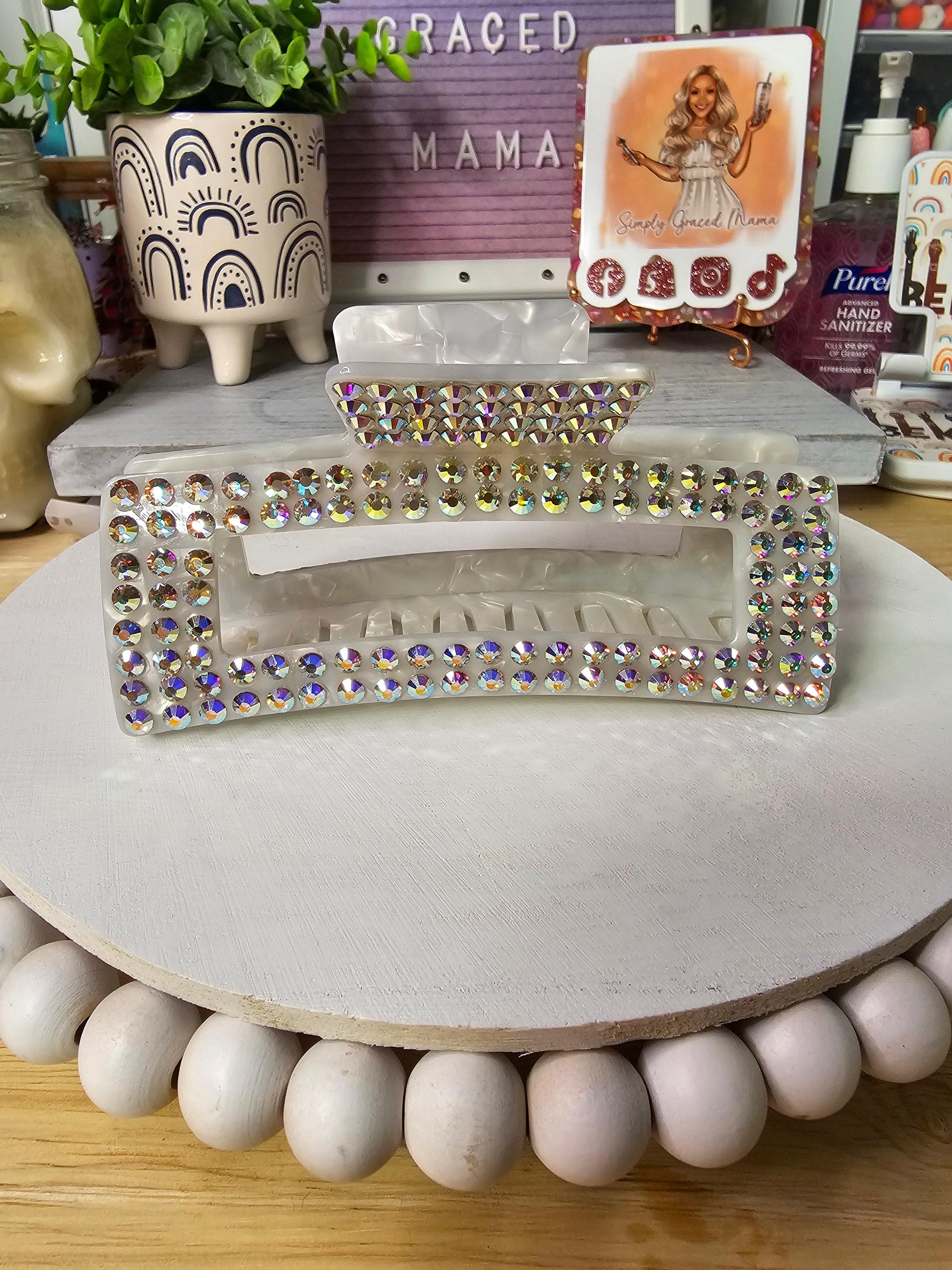 Custom Rhinestoned XL Claw Hair Clip - Simply Graced Mama