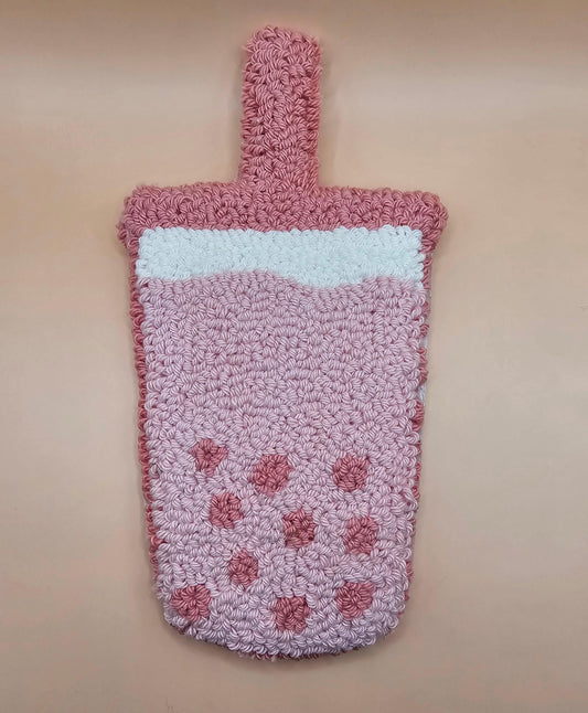 Boba Tea Mug Rug - Pink - Simply Graced Mama