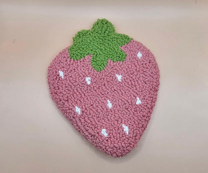 Strawberry Mug Rug Coaster - Simply Graced Mama