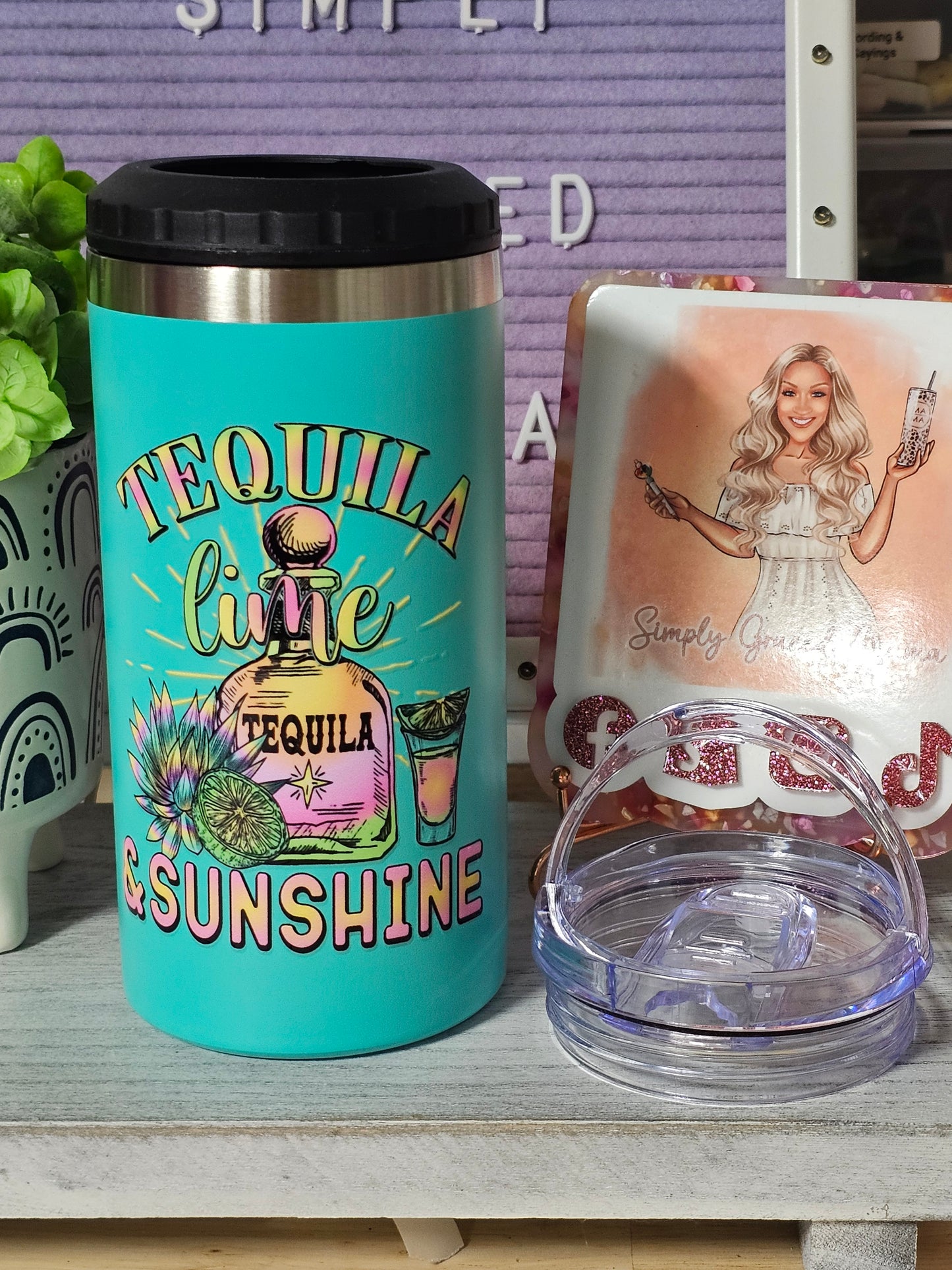 Tequila Lime & Sunshine Interchangeable Can Koozie