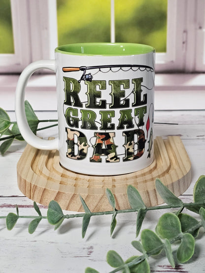 Reel Great Dad Coffee Mug- Green