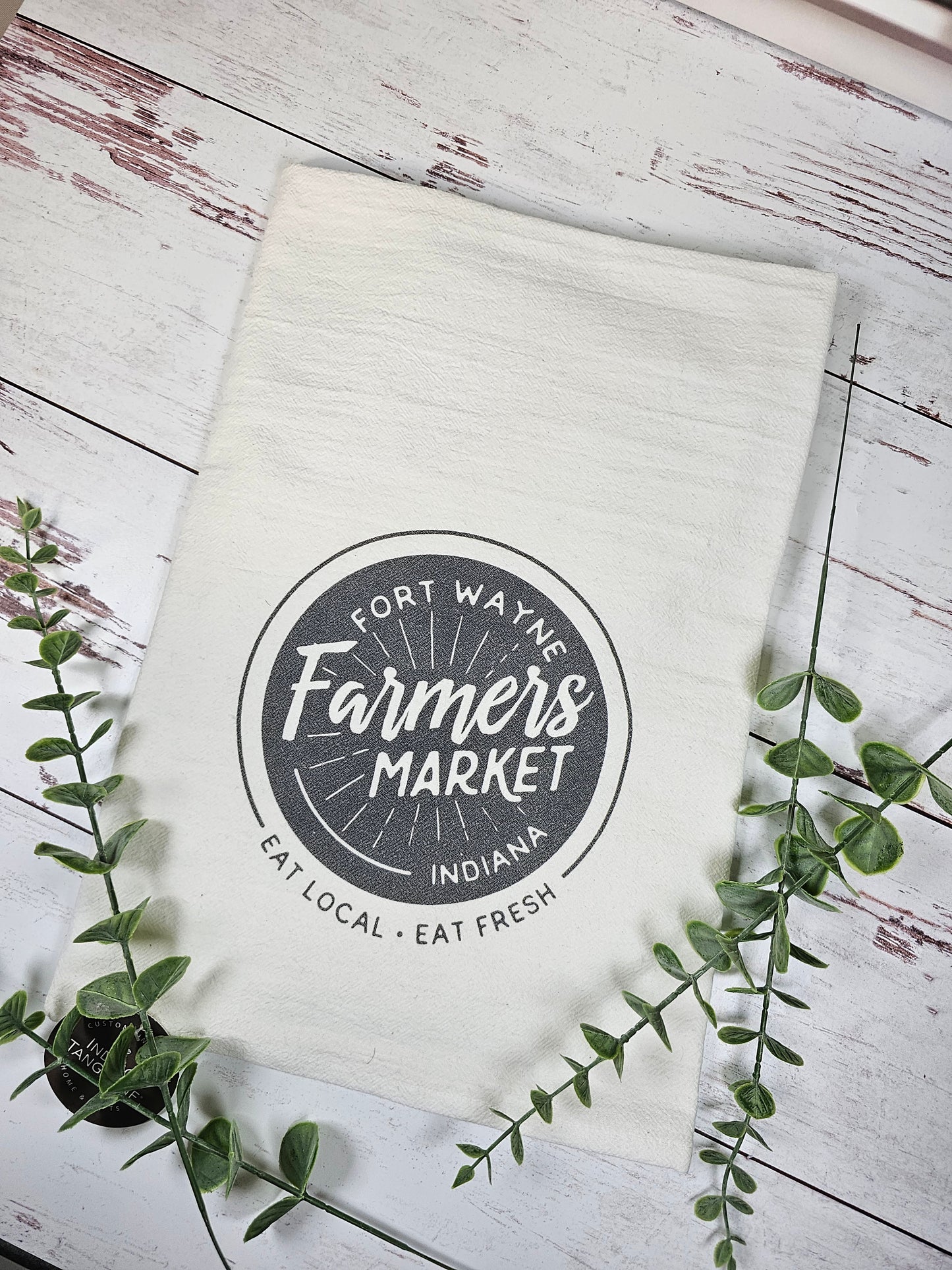 Fort Wayne, Indiana Farmer's Market Cotton Tea Towel