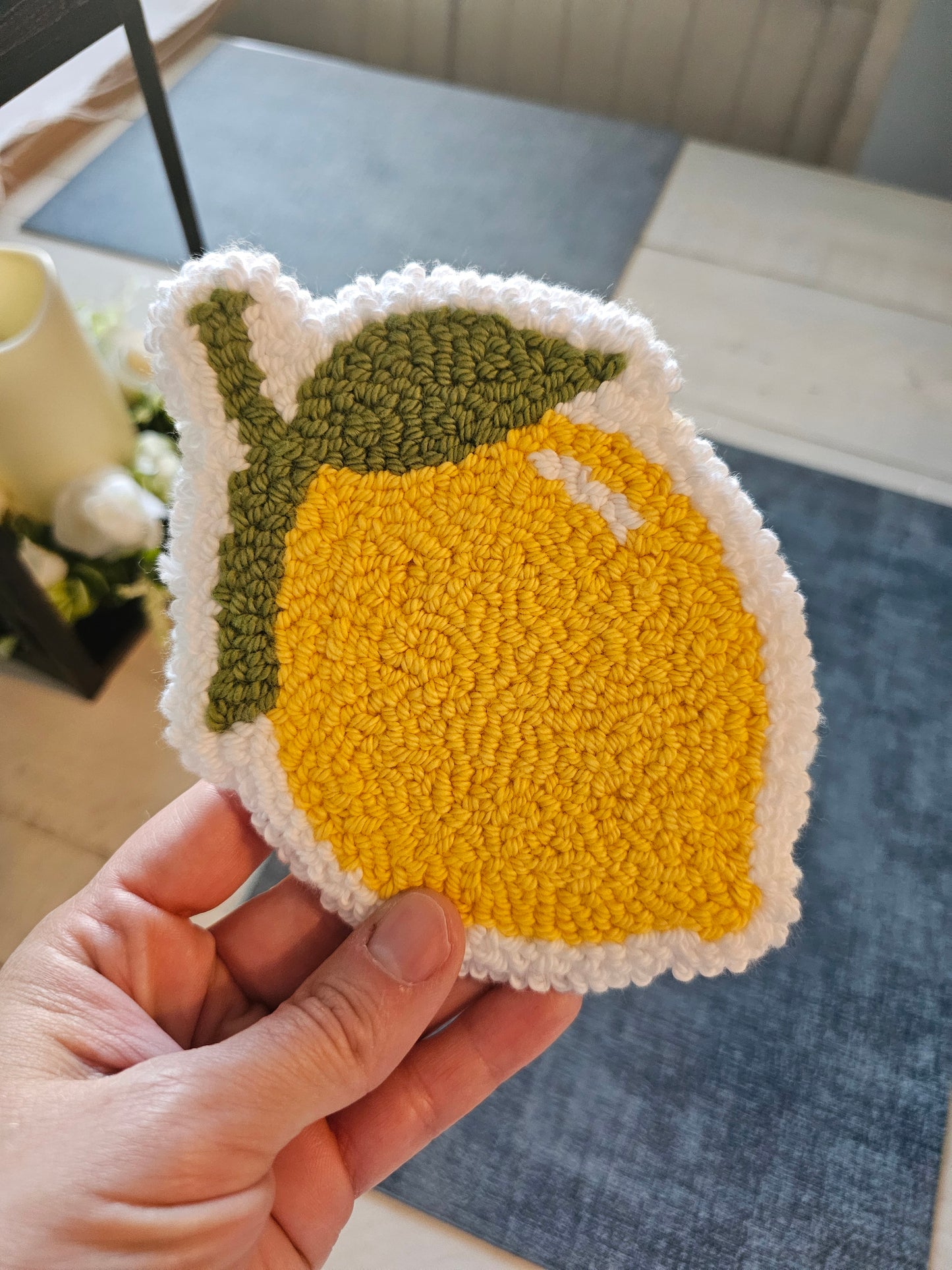 Lemon Mug Rug Coaster - Simply Graced Mama