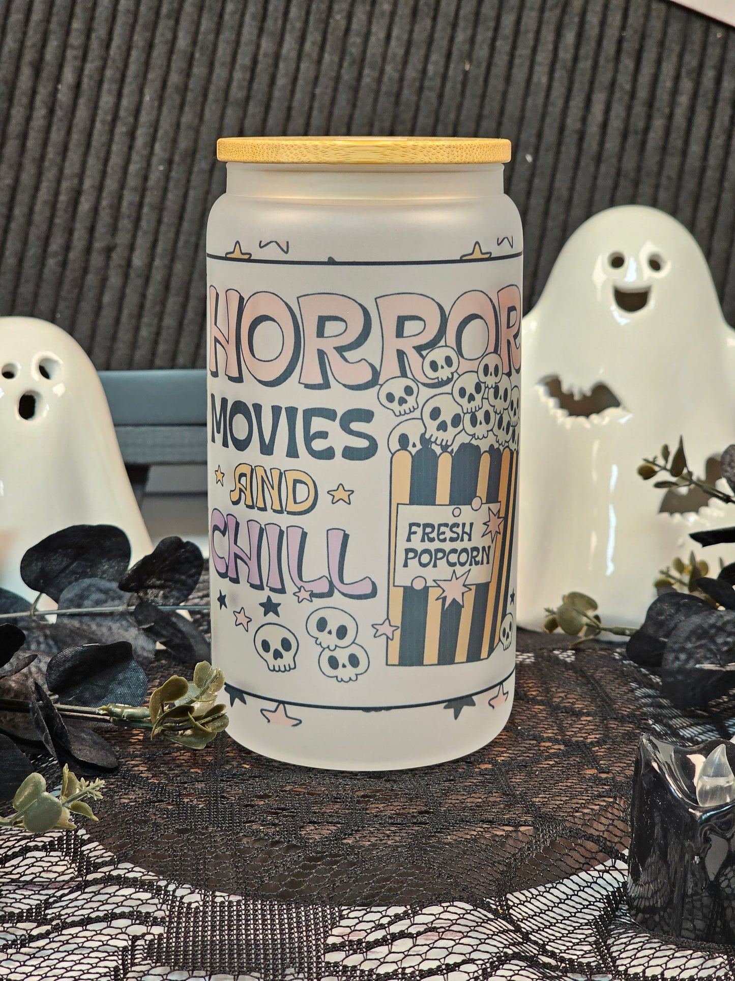 Horror Movies and Chill Libbey Glass Cup