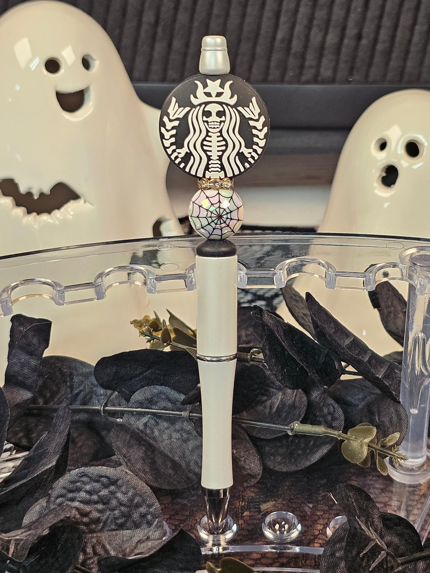 Coffee Skeleton Beaded Pen