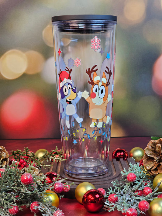 Bluey Christmas Acrylic Tumbler