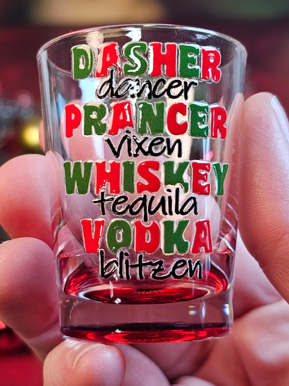 Reindeer Games Shot Glass in Red - Simply Graced Mama