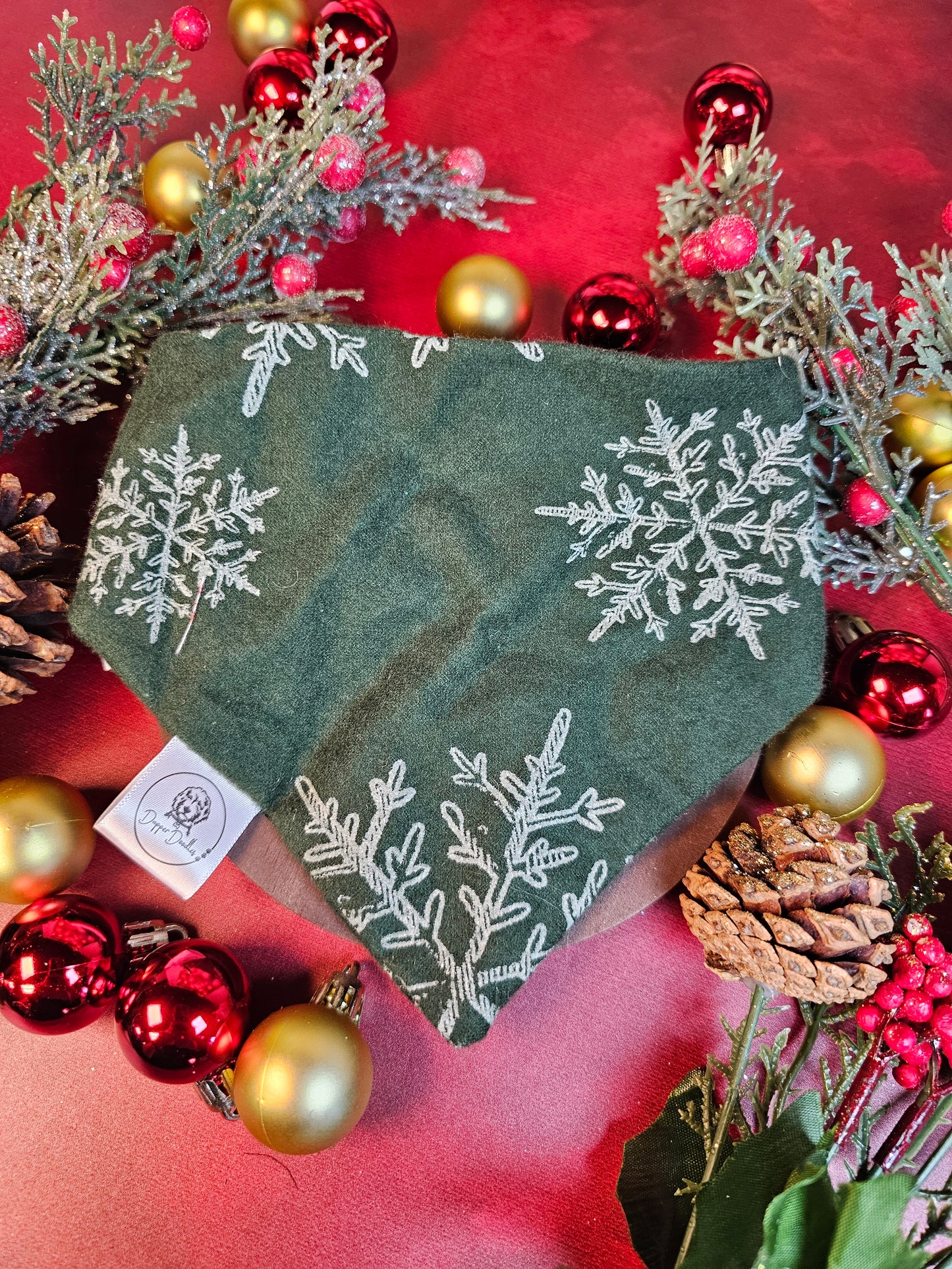 Snowflakes Scrunchie Bandana - Simply Graced Mama