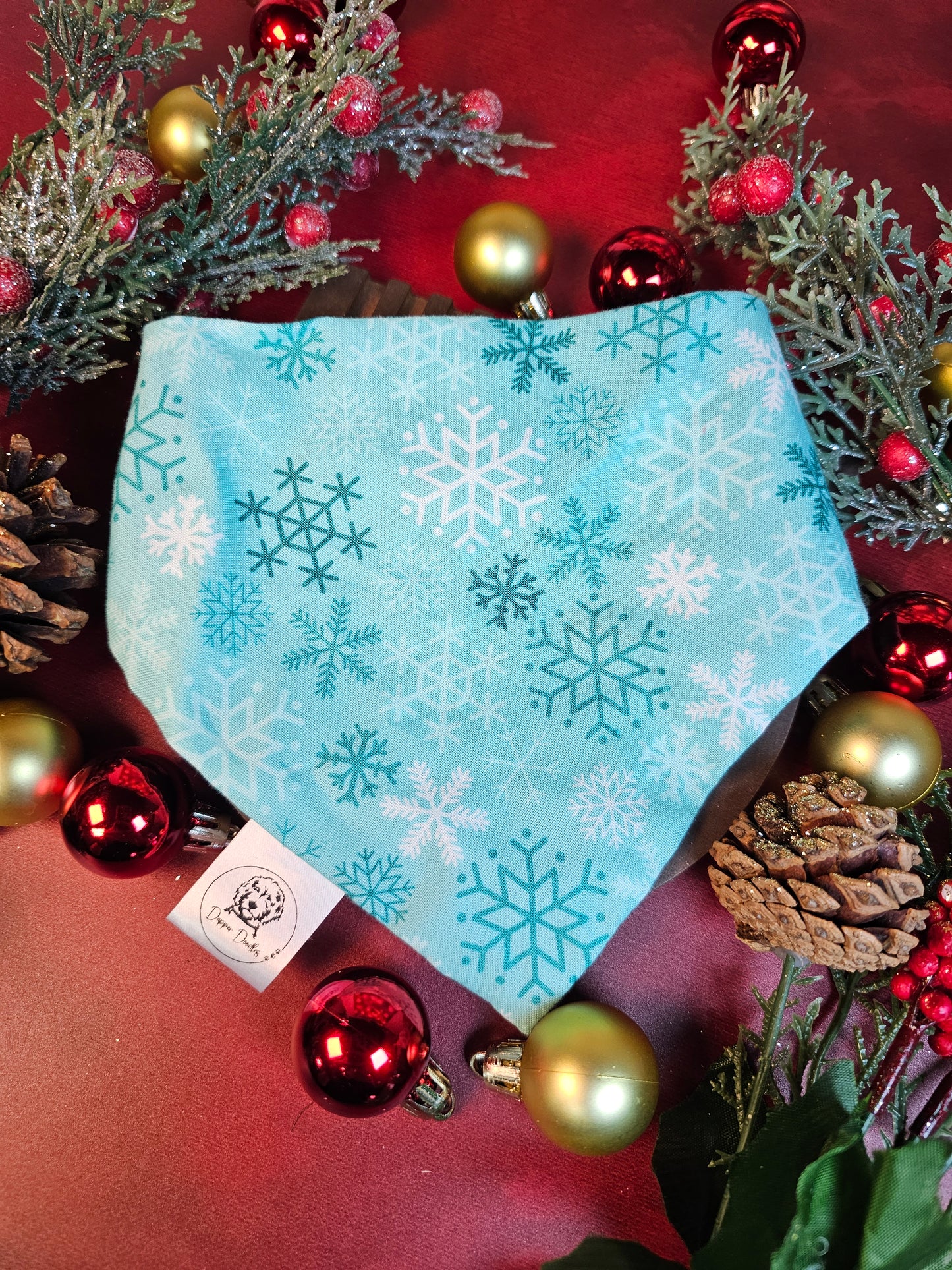 Snowflake Blues Scrunchie Bandana - Simply Graced Mama