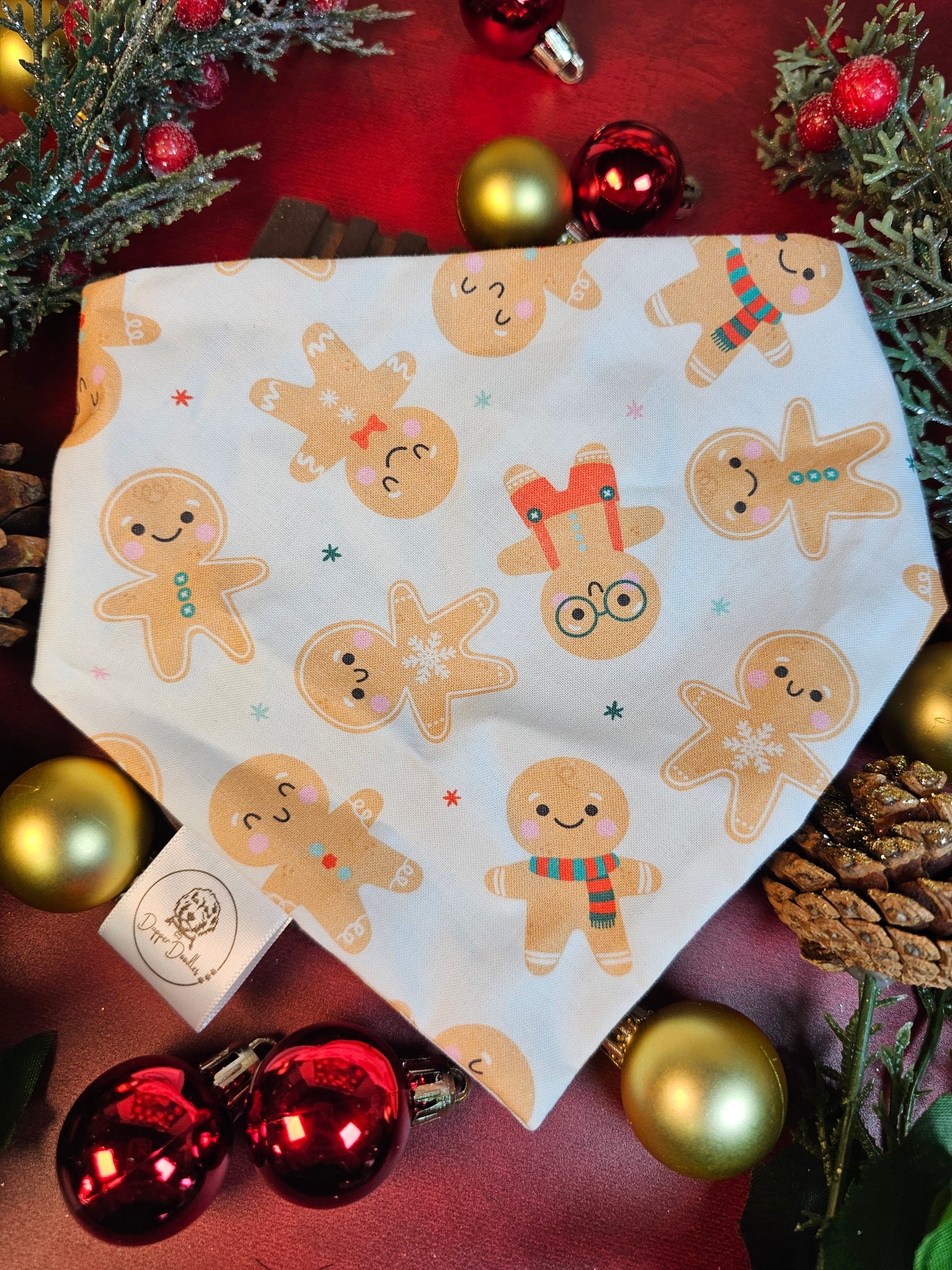 Gingerbread Man Scrunchie Bandana - Simply Graced Mama